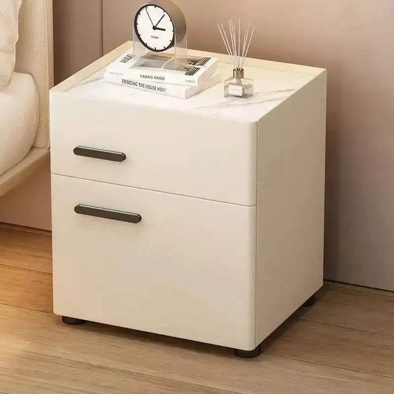 Nightstand Cream Compartment Bedside With Table Minimalist With Lock Secret Nordic Luxury Safe Mesitas De Modern Noche Furniture