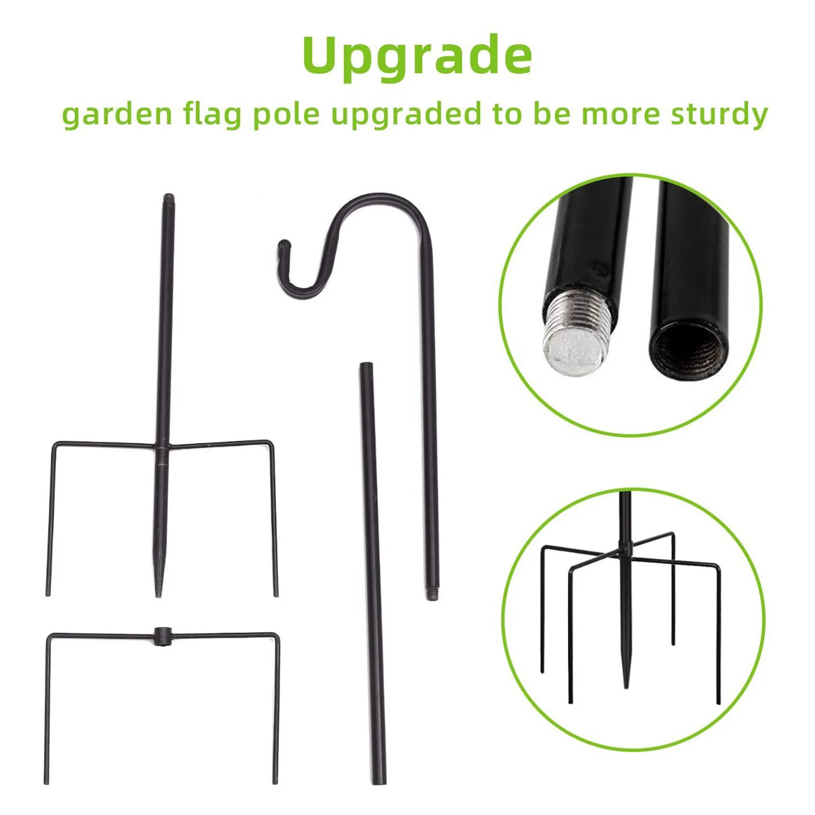 2pack/lot Shepherds Crook Hooks Strong Wind Resistant And Easy To Install In Garden Simply