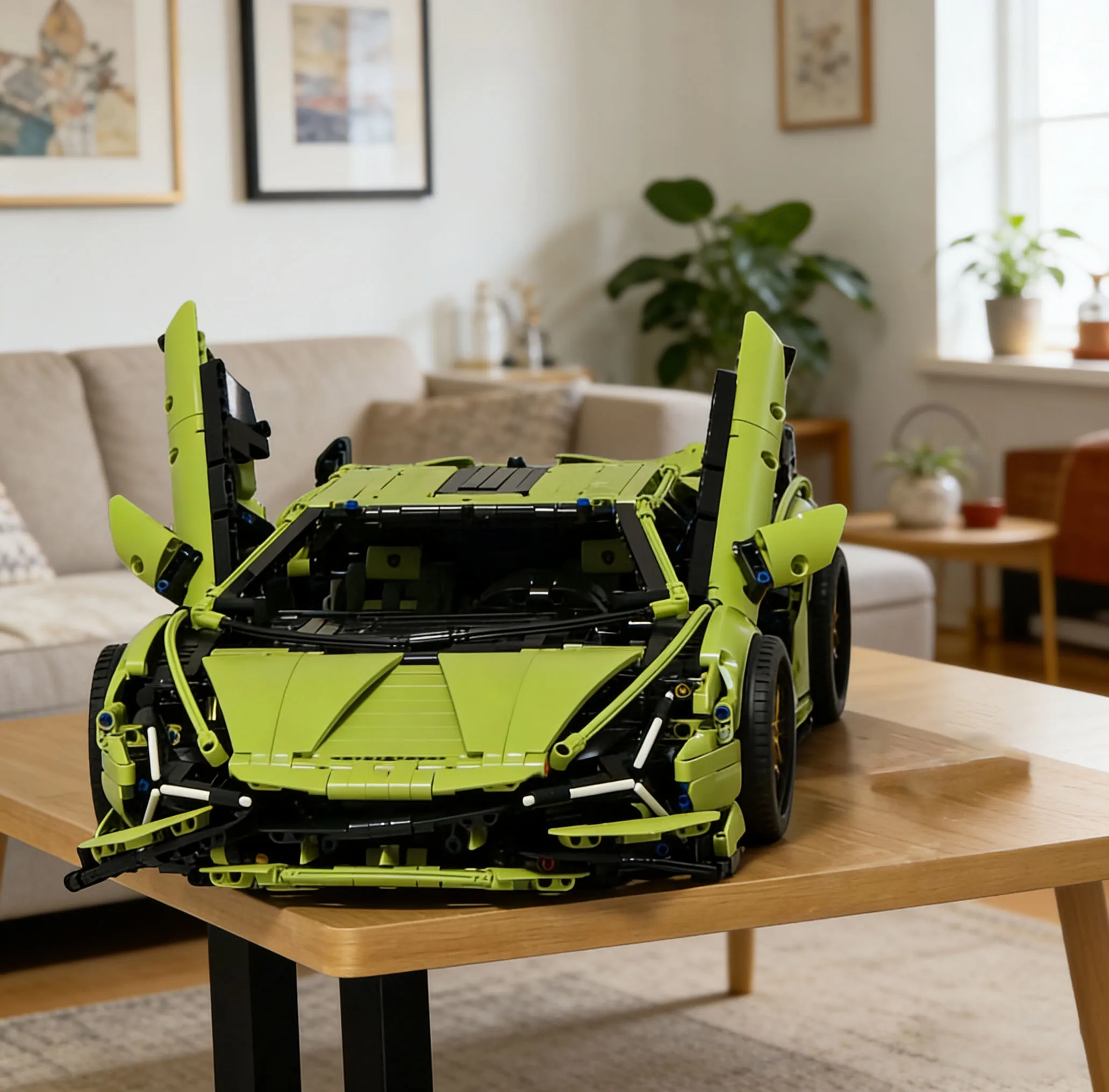 

3696PCS Technical Series Green Supercar Building Blocks Racing Car Model, Toy & Festival Gift for Kids Boys