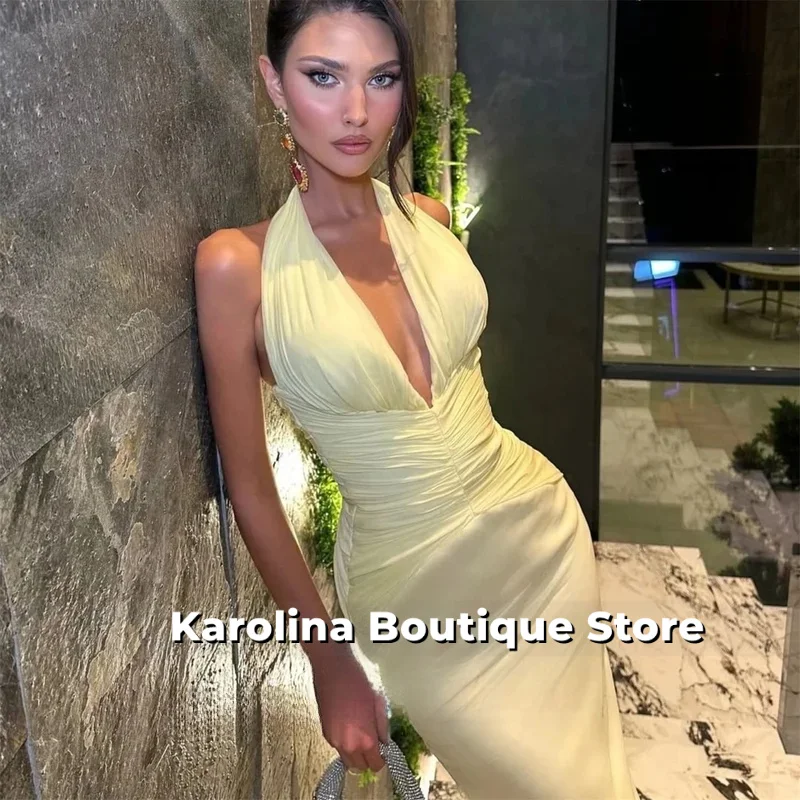 فساتين سهرة فاخرة حورية البحر 2025 امرأة مخصصة باللون الأصفر فيستدوس دي فيستا فستان حفلة موسيقية نسائي 2025 خارج الكتف مثير #2