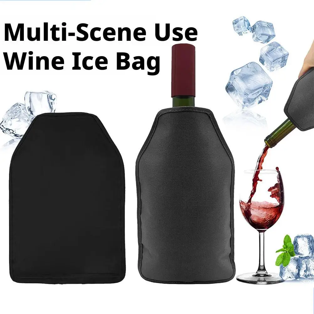 Ice Wine Cooler Sleeve Reusable Freestanding Gel Bottle Chiller for Red White Champagne & Sparkling Wine Lasting Cooling Carrier