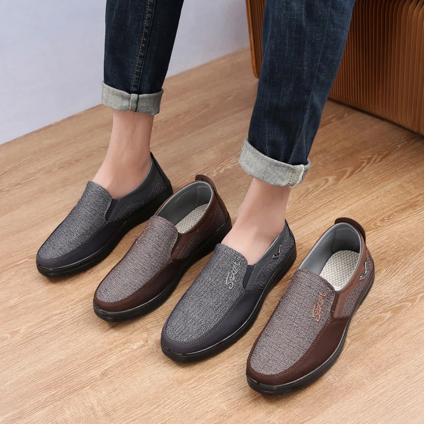 2024 Männer Freizeit schuhe neue handgemachte Retro Freizeit Slipper Mode bequeme flache atmungsaktive große Größe reife Papa Schuhe