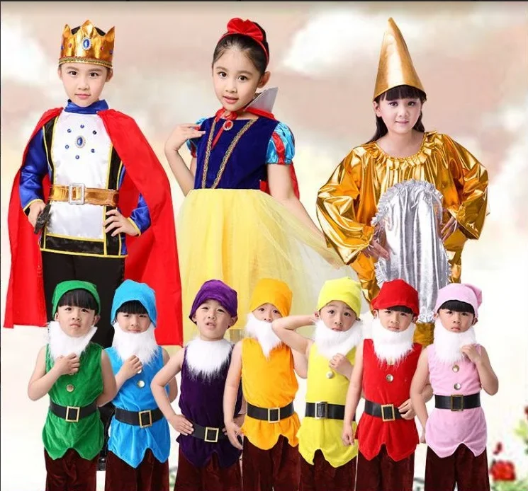 Seven Dwarfs Costume for Children Christmas Costumes for Kids Halloween Carnival Cosplay Clothing Christmas Performance Costumes