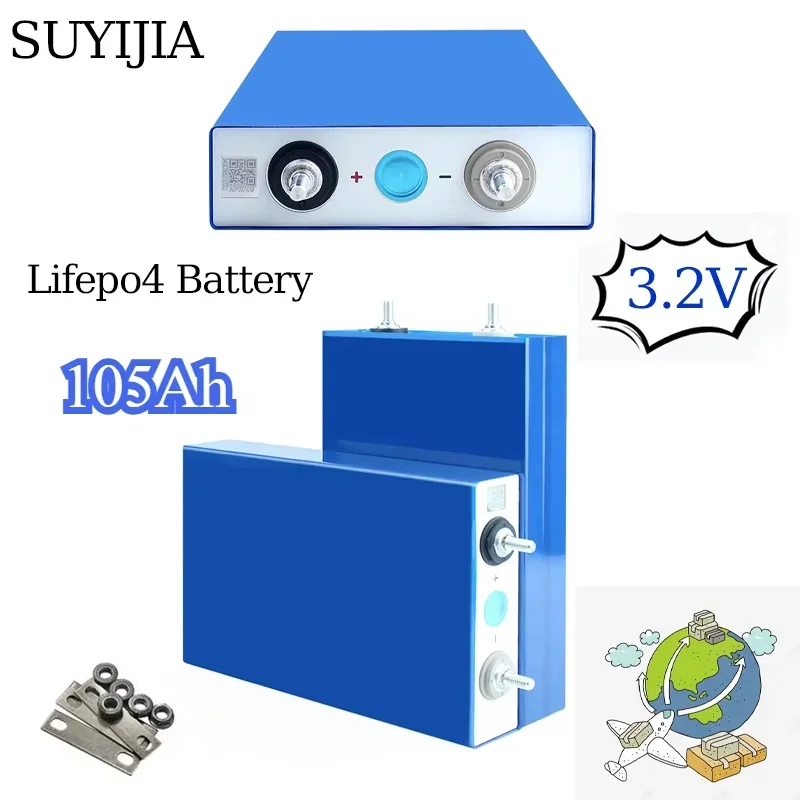 

Brand New 3.2V 105Ah LiFePO4 Battery DIY 4S-12V 8S-24V Inverter RV Motorcycle Electric Vehicle Travel Solar Battery Grade A