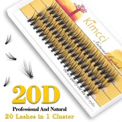 Kimcci Super Bundles 20P Mink Individual Eyelash Extension False 20D Russian Volume Cluster Lashes Natural Faux Makeup Eyelashes