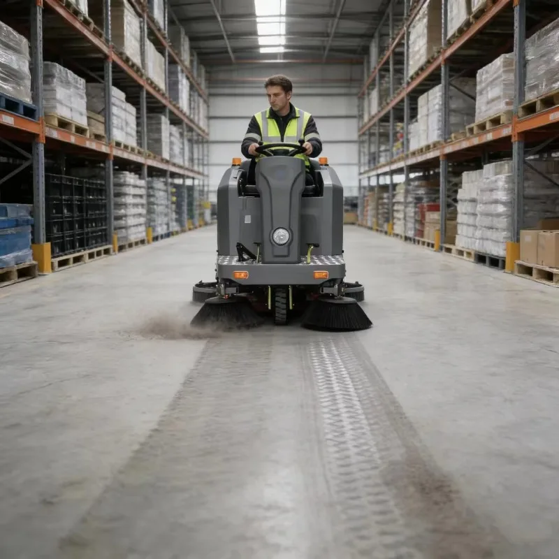 Professional efficient driving type sweeper, large cleaning equipment, the first choice for factory and street cleaning.