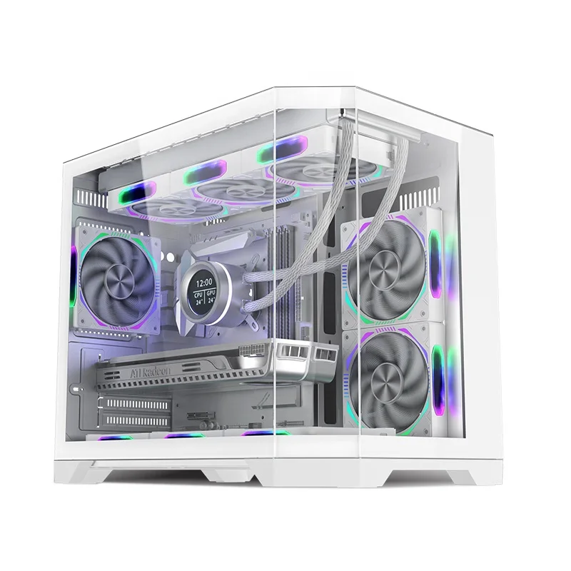 

Wholesale Price Computer Case Atx Motherboard 3060 Gpu Pc Case Support 240/360 Water Cooler With 10pcs Case Fans