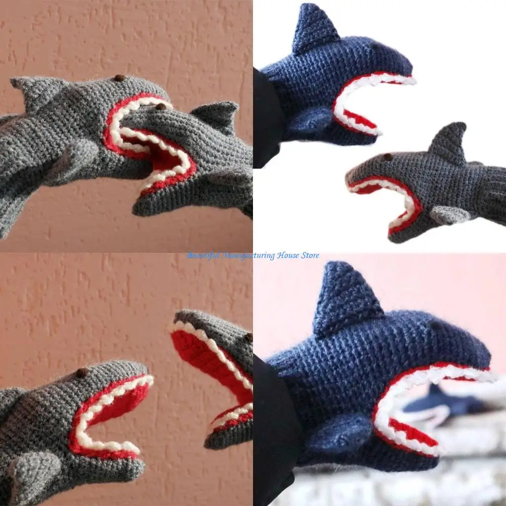 e56a-novelty-shark-gloves-warm-full-finger-skiing-gloves-winter-cycling-gloves-fuzzy-knit-gloves-for-women-girls
