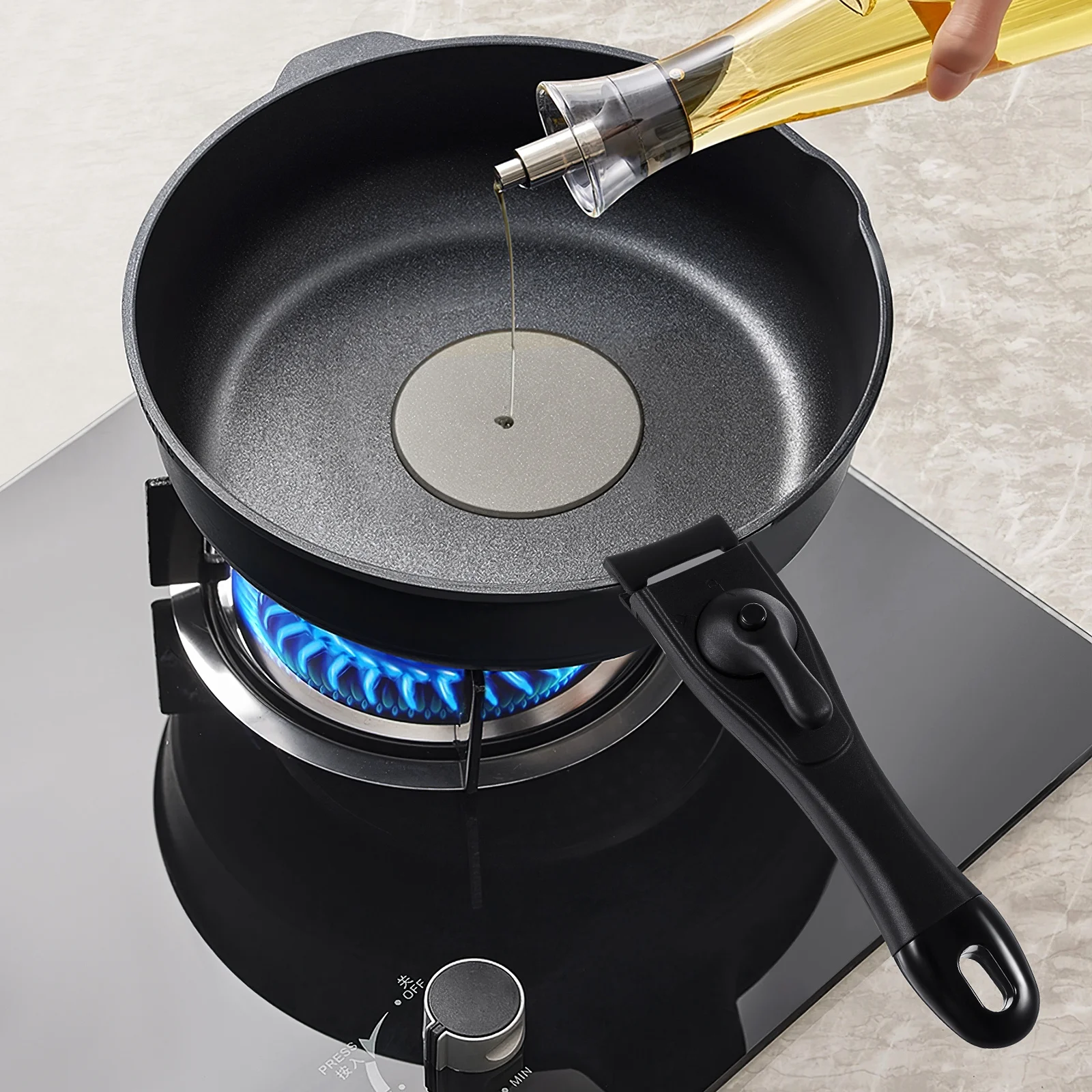 

Universal Fry Pan Grip Replacement Detachable Pot Handle Cooking Utensil Accessory Pan Grip Handle For Cookware Kitchen Supply