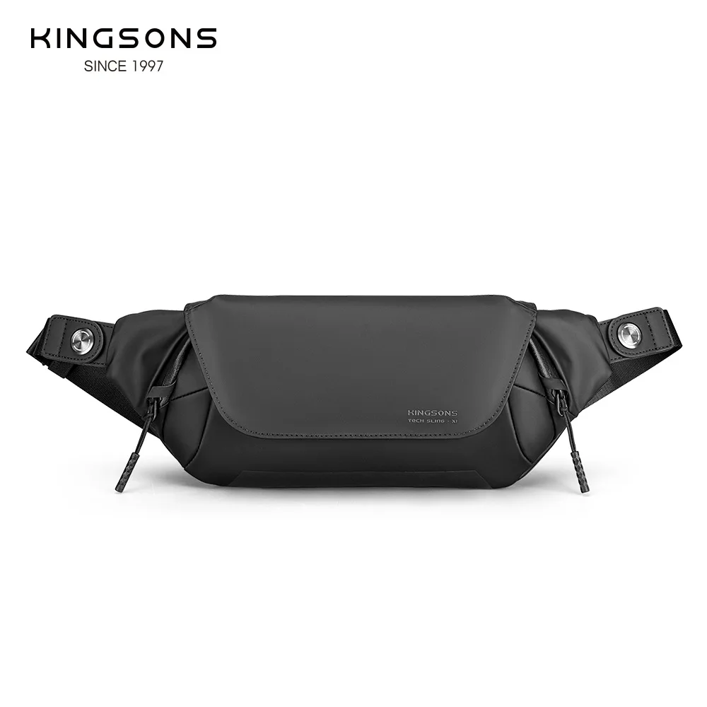 Men Mini Laptop Chest Bag Simple Design Waterproof Mobile Phone Messenger Bag Black Lightweight Shoulder Bag