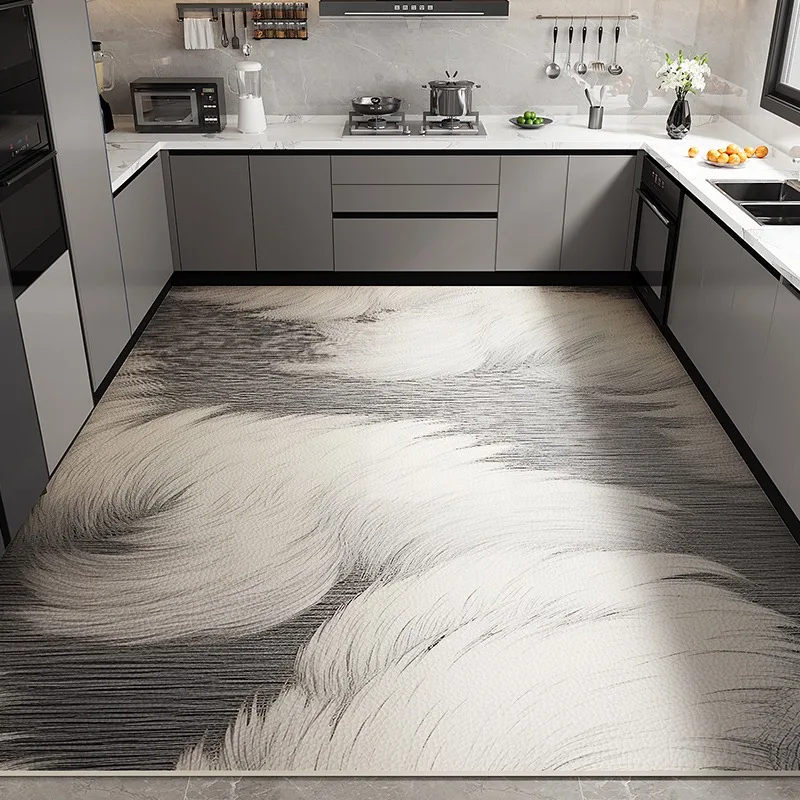 

Легкий роскошный кухонный напольный коврик, противоскользящий, маслостойкий, протираемый, моющийся, из ПВХ, водонепроницаемый, грязеотталкивающий ковер, мягкий коврик для балкона, Tapis