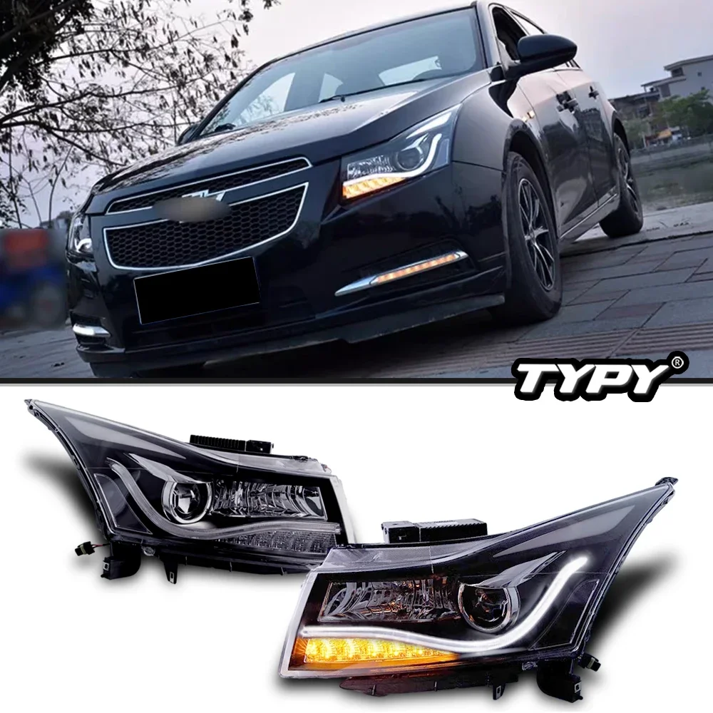 

Car Light LED Headlights Assembly For Chevrolet Cruze 2009-2016 Xenon headlamp Turn Signal Angel Eye Lens Auto Accessories