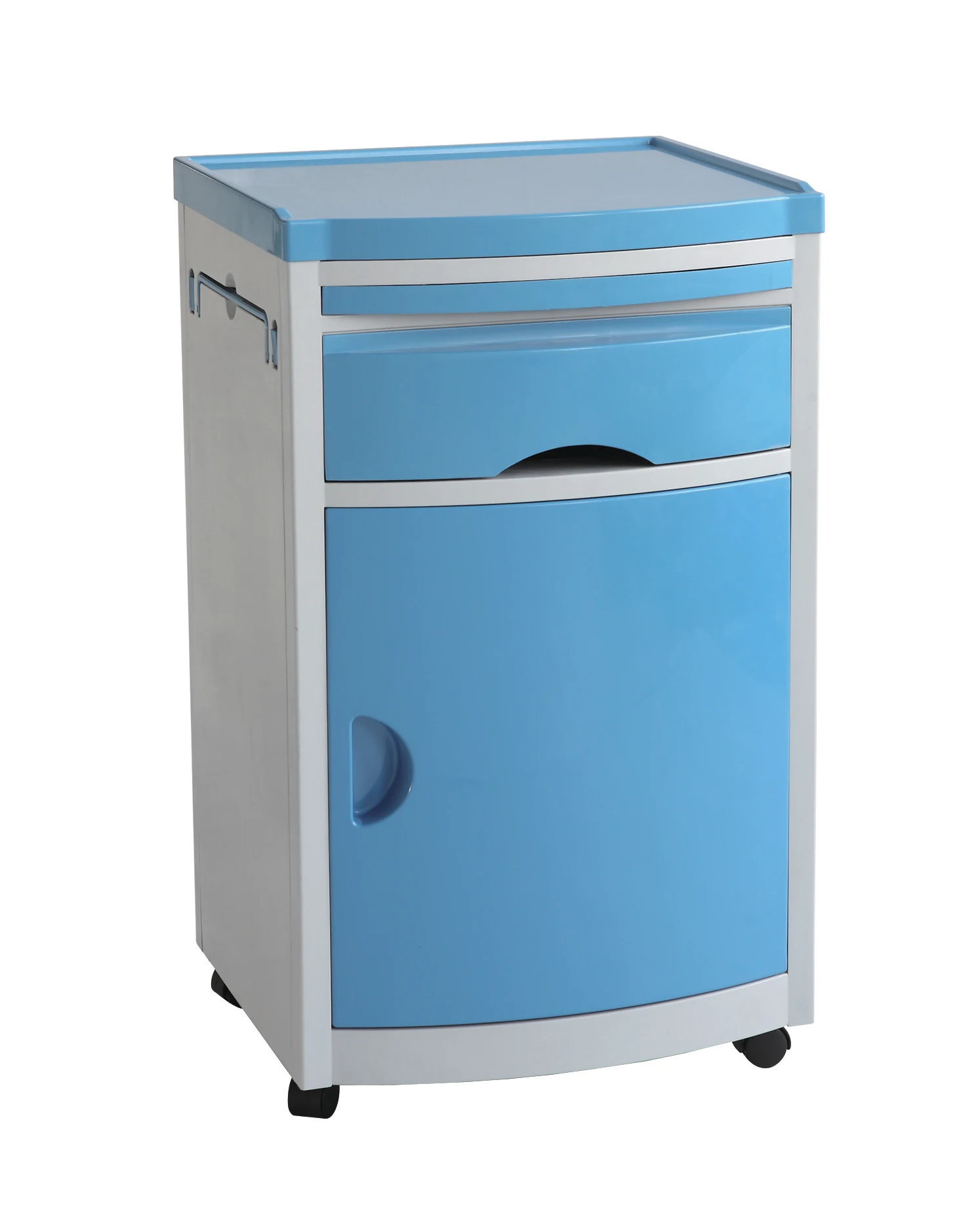 With Lock and Drawer and Medical ABS Portable Plastic Mobile Cabinet Beside the Hospital Furniture