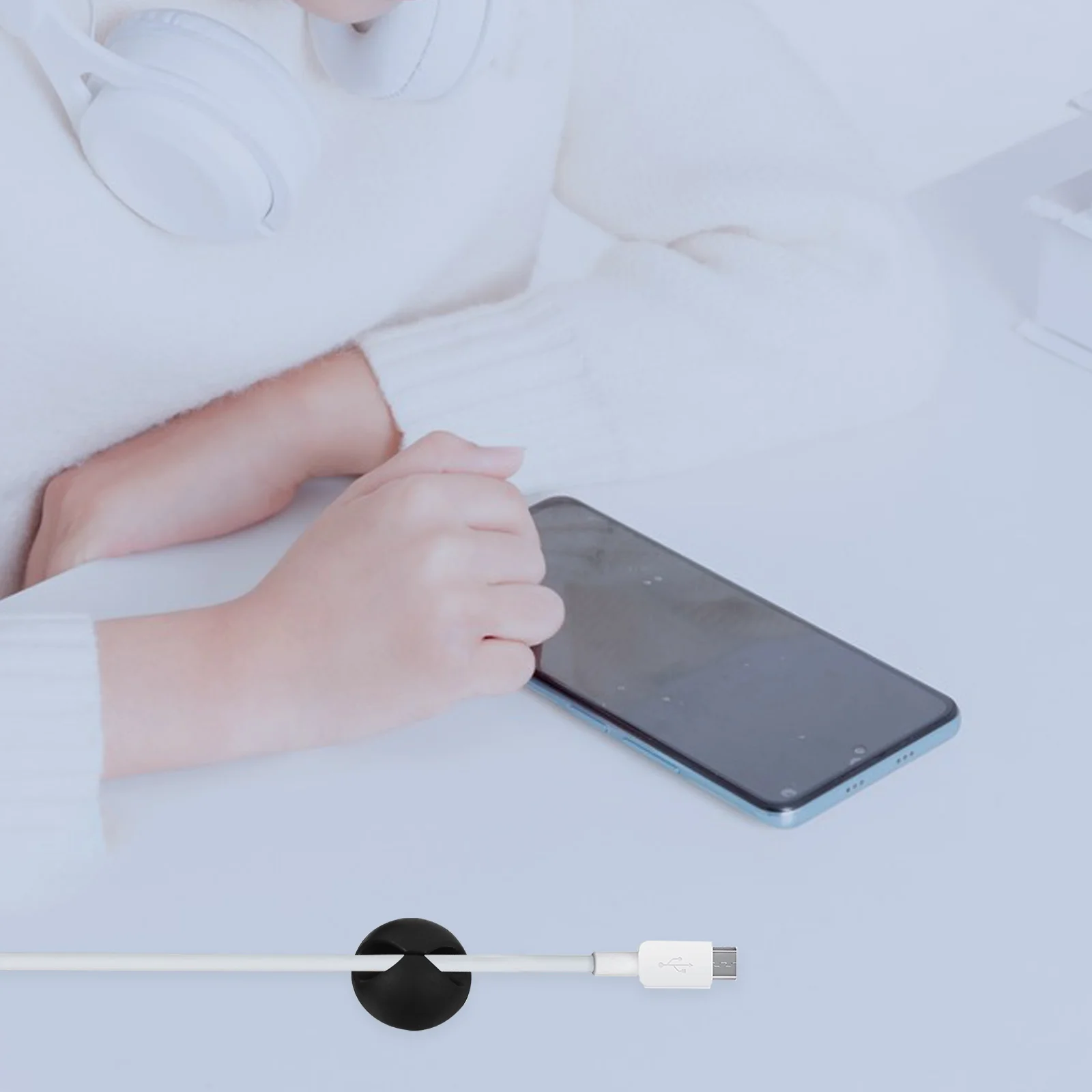 

8Pcs Wire Organizer Adhesive Cord Clips for Desk Under Cabinet Wall Mount USB Cable Management Holder Clutter Free Solution