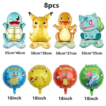 寶可夢氣球生日快樂橫幅皮卡丘派對裝飾杯盤一次性餐具蛋糕裝飾背景貼紙T 10 最佳銷售 寶可夢主題生日派對裝飾 - №4