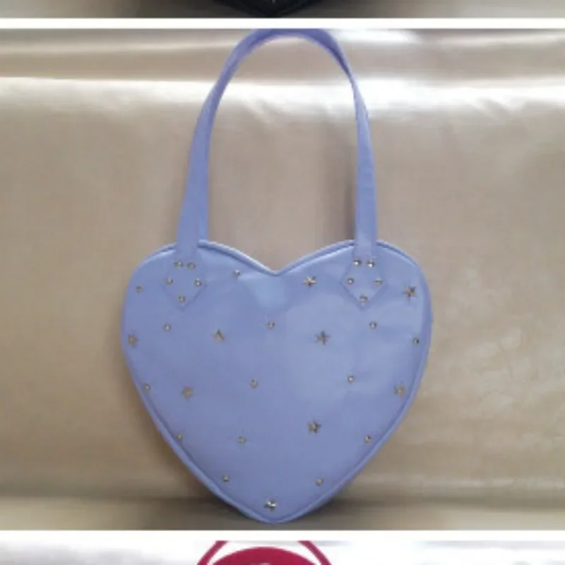 Lolita Bag Popular Trendy Designed Heart Shoulder Bags Teenage Girls Chic Rivet Handbag 2024 Autumn All Match Uniform Handbag