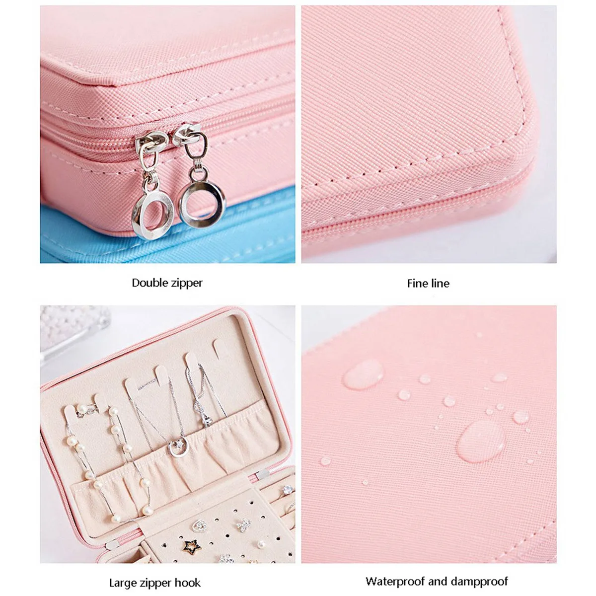 

CYL-2X шкатулка для драгоценностей, органайзер, дисплей для хранения, кожаное большое зеркало, многофункциональное ожерелье, серьги, коробка для колец, красный и розовый