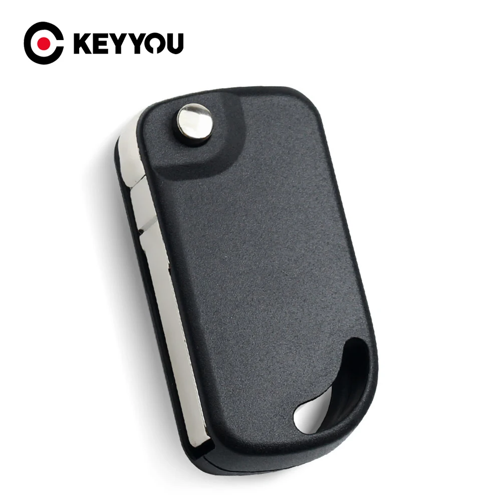 KEYYOU For VW Volkswagen For Brazil Mark Replacement Flip Key Folding Remote Key Shell Blank Case Fit Uncut HU66 Blade No Button