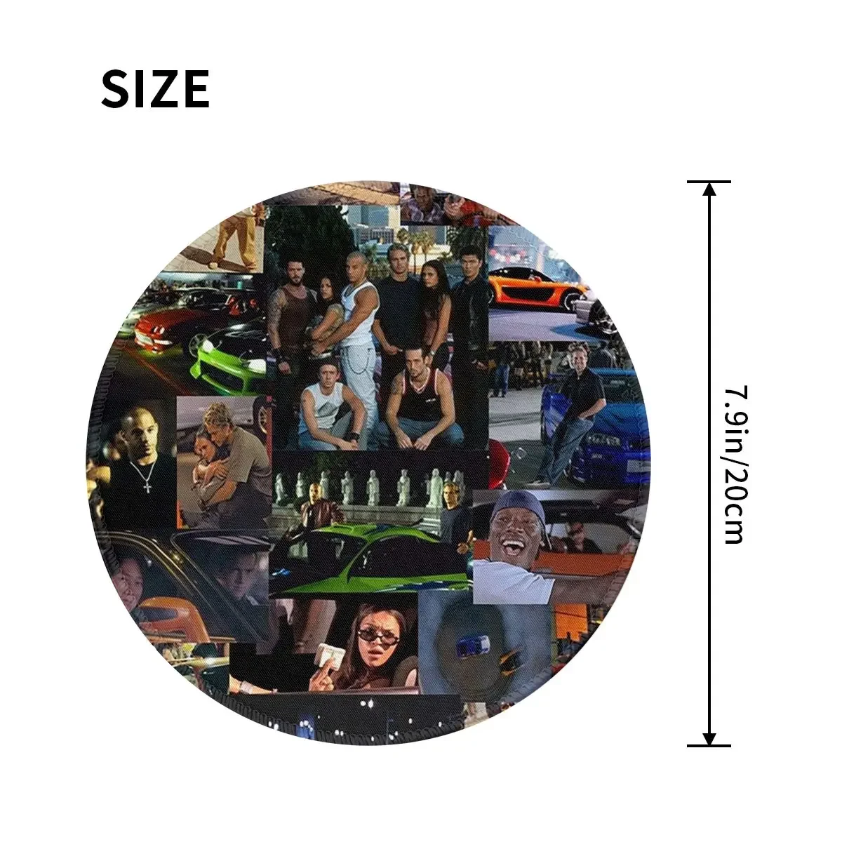 Fast And Furious Collage Round Mouse Pad Computer Keyboard Mouse Mat Gamer PC Desk Mat Office Accessories Table Mats