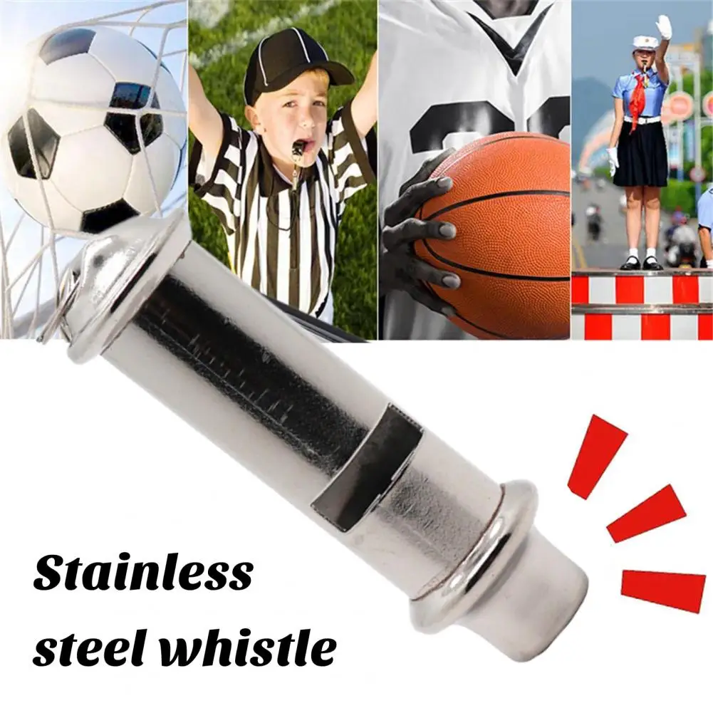 Stainless Steel Referee Whistle With Lanyard Storage Box Loud Sound Outdoor Training Survival Soccer Basketball Sports Whistles