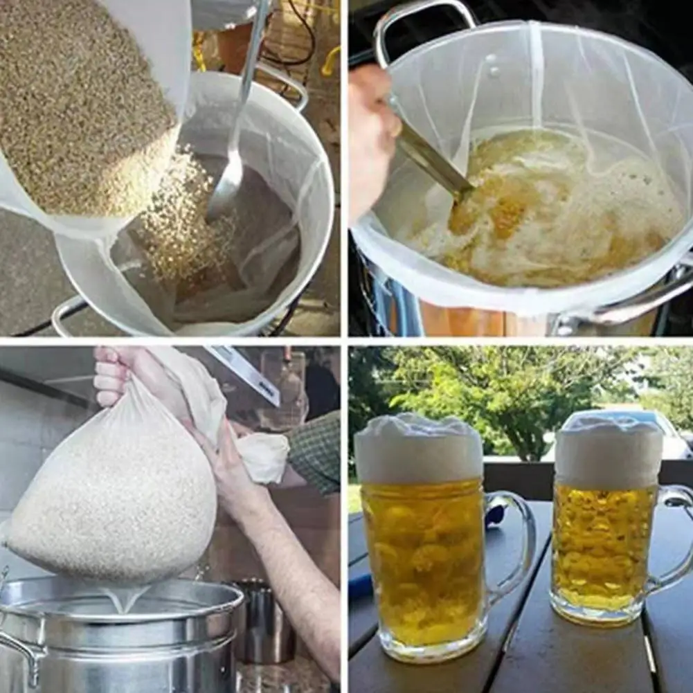 Brewing Filter Bags with Adjustable Drawstring Fine Mesh Brewing Bag Brewing Filter Bags 250 Micron Mesh Strainer Reusable Brew