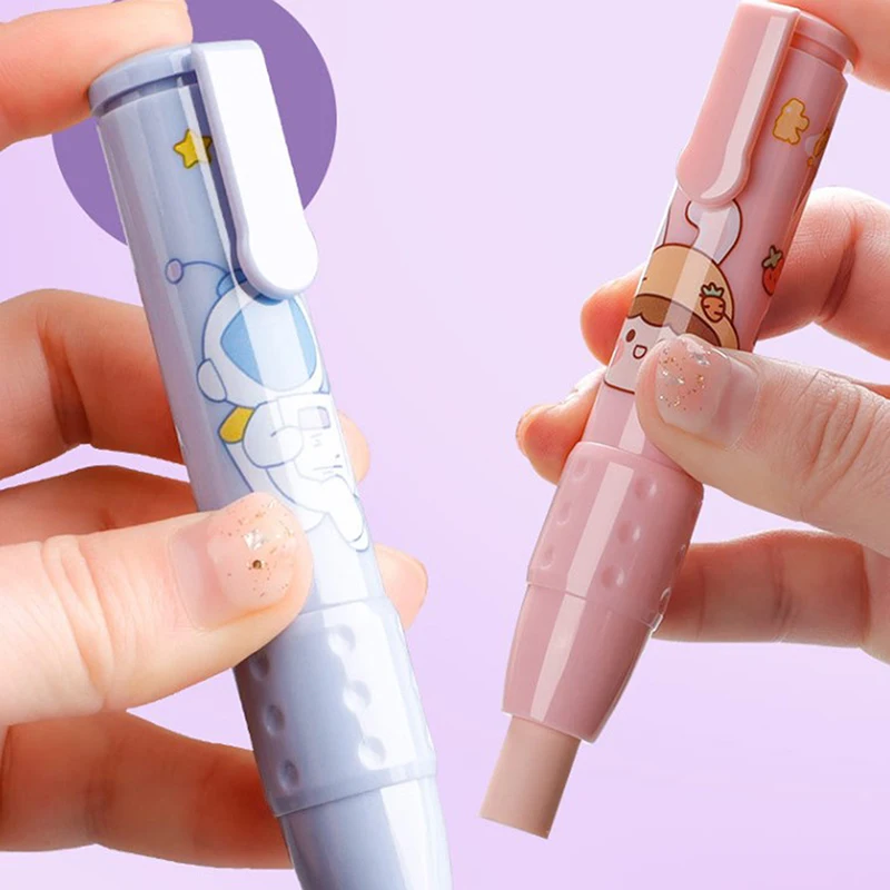 Premendo il tipo di penna per gomma da cancellare per matita per cartoni animati gomma da cancellare per studenti di scuola con nucleo in gomma sostituibile regali per bambini gomma da cancellare per ufficio