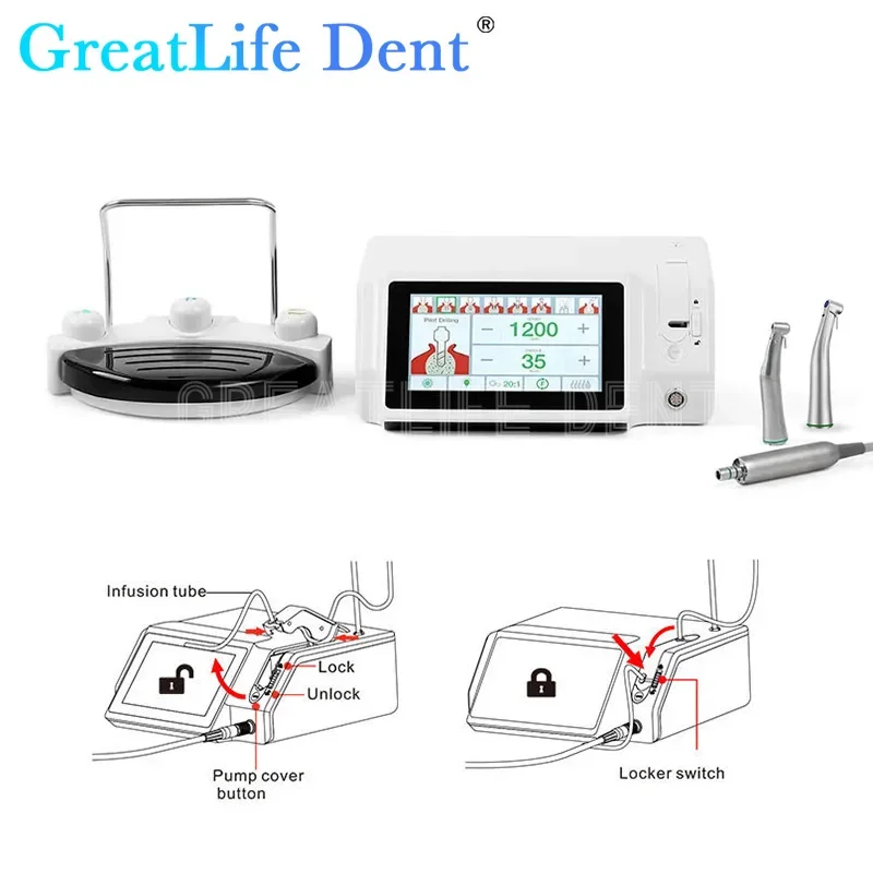 GreatLife Dent Dental Implant Surgical Motor Surgic LED Touch Screen Implant Motor 20:1 Handpiece Bone Surgery Electric System