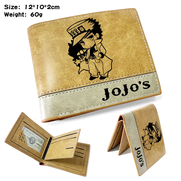 Anime Jojo bizarre Abenteuer Brieftasche Khaki Geldbörse Karten halter männlich oder weiblich