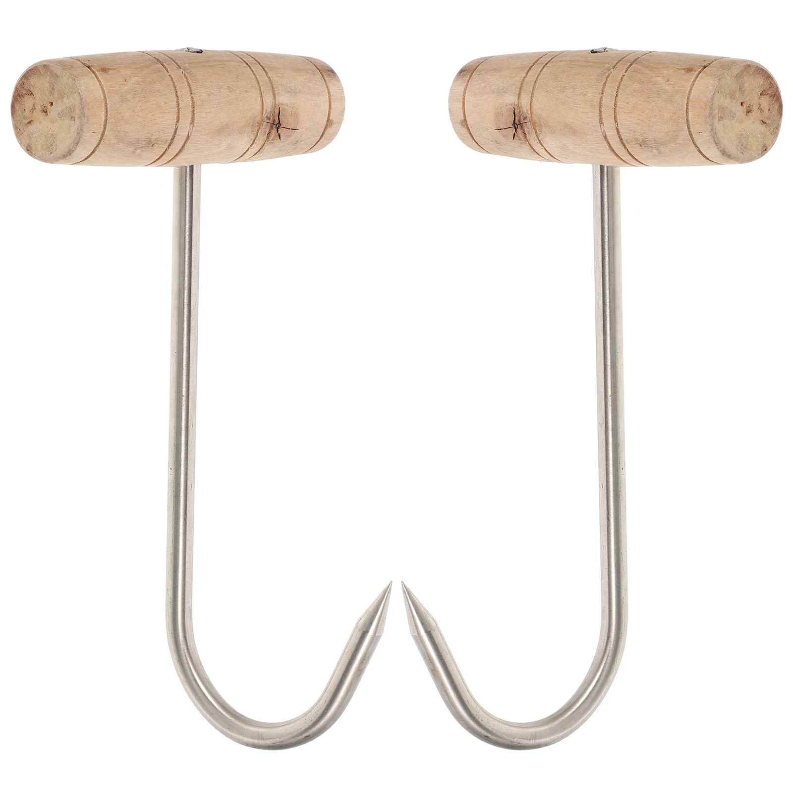 

2Pcs T-shaped Meat Hook Stainless Steel Hanging Slaughterhouse Butcher Small Hooks for Meat Processing Kitchen Storage