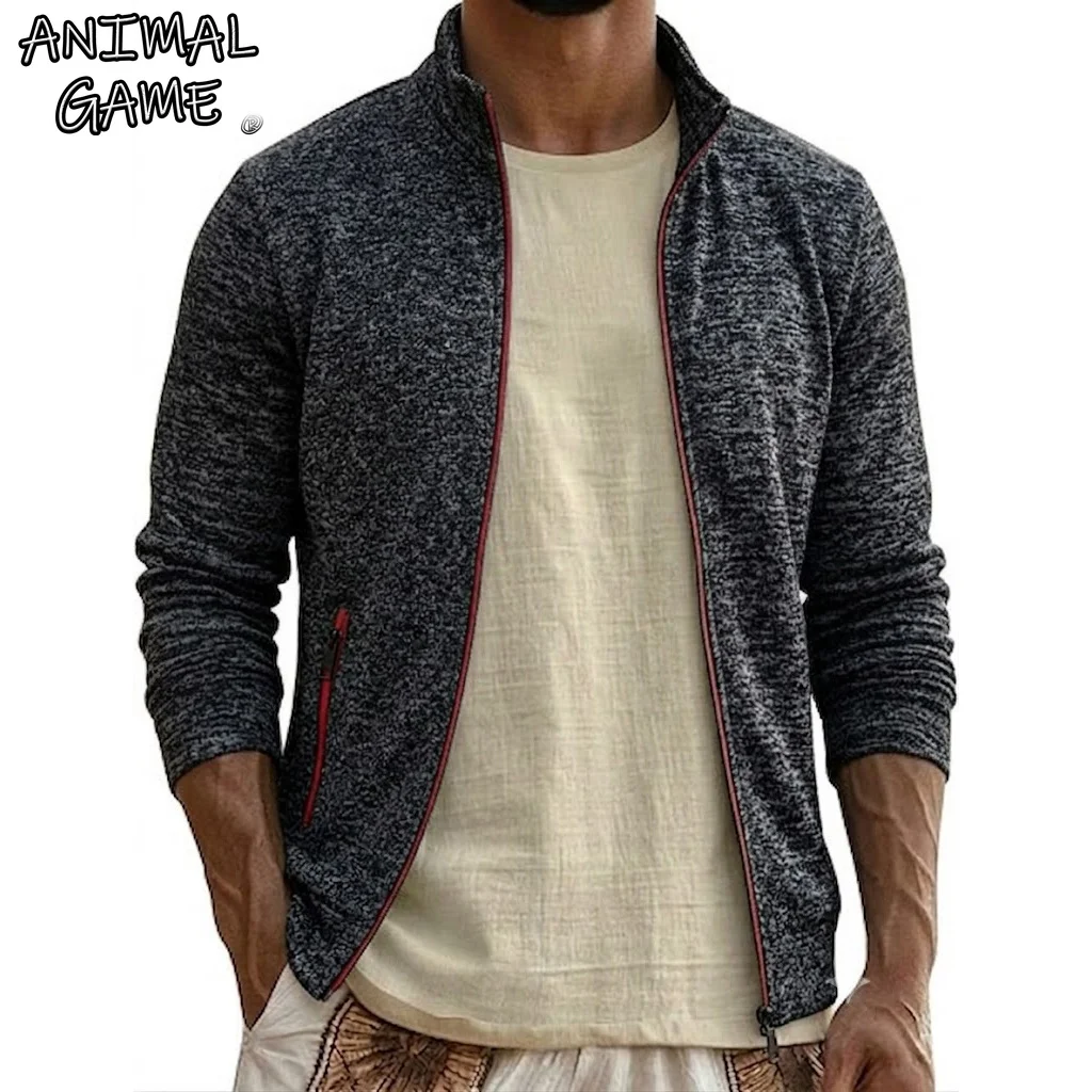 Mens Zip Up Sweatshirt Mock Neck Stand Collar Sweatshirts Men's Fleece Jackets Fleece Lightweight Coats Zipper Pocket Cardigan
