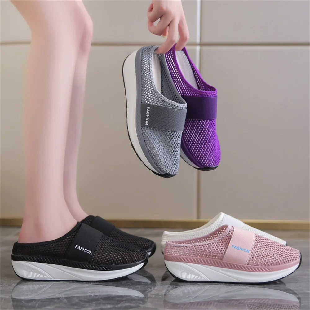 Women Slingback Sandals 2024 Summer Mesh Ladies Breathable Casual Shoes 35-43 Large-Sized Female Home Outdoor Slip On Slipeprs