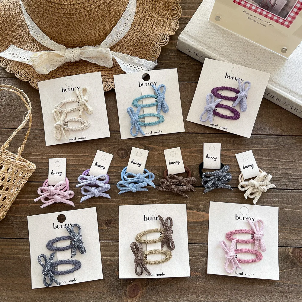 

Korean Style School Girls Butterfly Knot BB Clip Children's Hair Accessories Versatile Elastic Hair Ties Hair Bands Accessorries