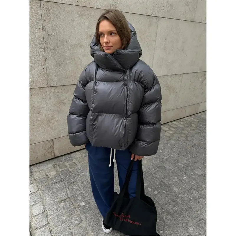 

Модная утепленная куртка-пуховик для женщин, зима 2025, с капюшоном, на хлопковой подкладке, с длинными рукавами, эксклюзивно онлайн