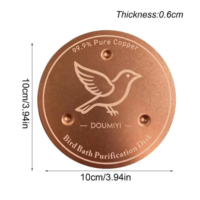 Bird Bath Copper Disk Copper Cleaning Disk Feeder Accessory Triple-Point Support Purifier Plate Patio Fountain Garden Bowl - view 6
