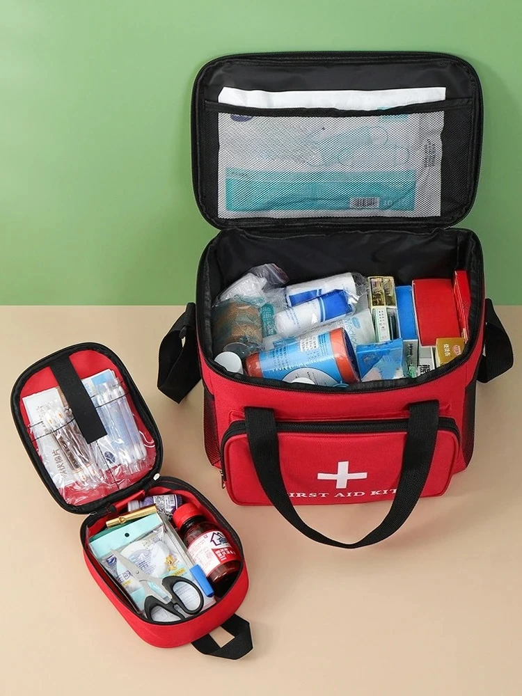 Torba medyczna o dużej pojemności do przechowywania środków ochrony przed epidemią i artykułów medycznych, przenośna torba ratunkowa, domowe przechowywanie regularnych zapasów medycznych. — 2