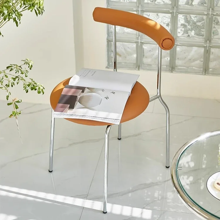 الشمال الحديثة ضوء الفاخرة مريحة الظهر الطعام كرسي غرفة المعيشة المنزلي كراسي الترفيه مقهى بسيط الإبداعية كراسي الطعام #2