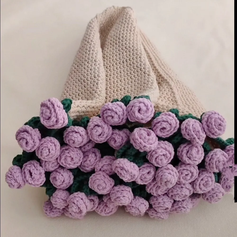 

Creative 60cm Rose Bouquet Blankets Finished Product Crocheted Blanket Baby Blanket Gifts
