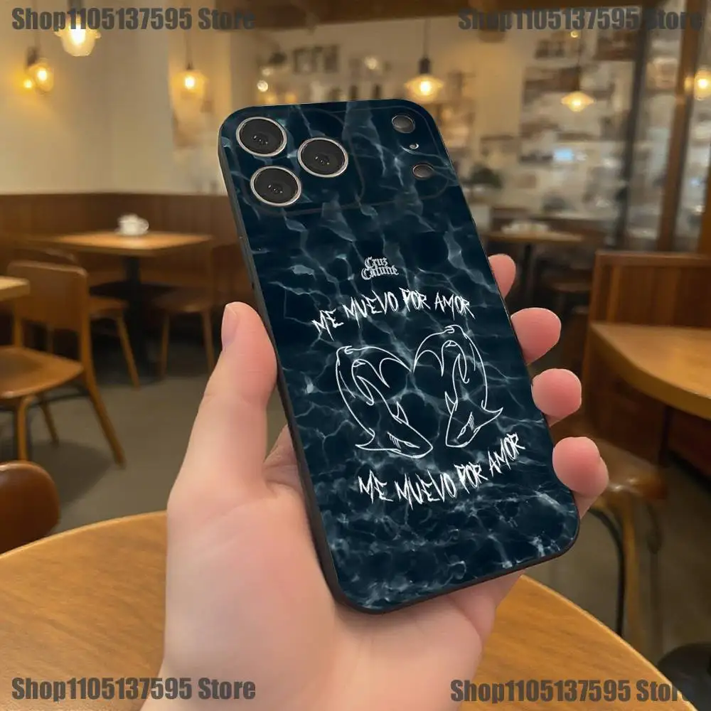 حافظة هاتف Cruz Cafune Me Muevo Con Dios لهاتف iPhone 17,16,15,14,13,12,11,Pro,XS,Max,XR,Plus,E,SE4,غطاء ناعم أسود صغير