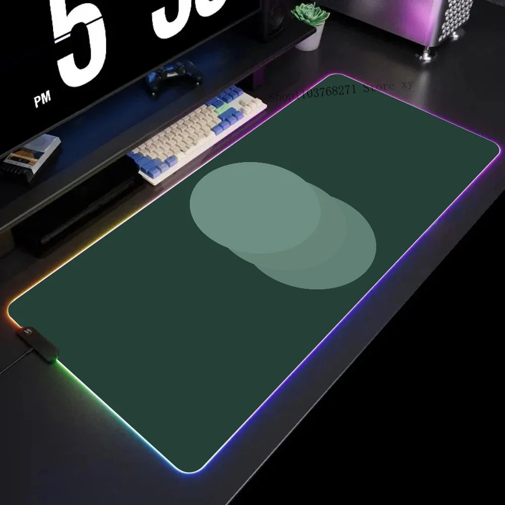 

Geometry Circle Mousepad XXL RGB Gaming Mouse Pads HD Black Gamer Accessories Large LED