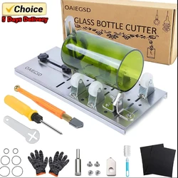 Glass Bottle Cutter Stainless Steel DIY Glass Cutter Kit with Safety Gloves Accessories Glass Sculptures Cutter Machine