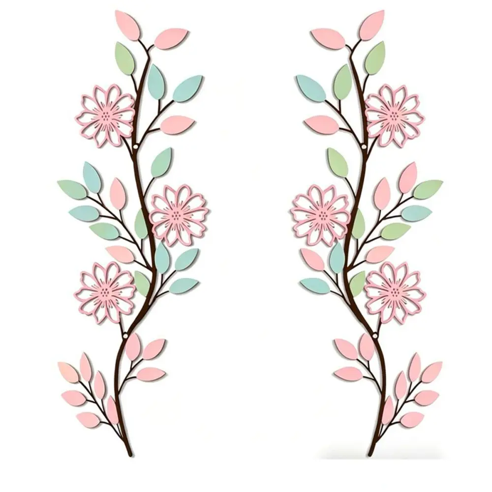 Decorative Metal Leaf Flower Hanging Art Iron Wall Sculpture Modern Minimalist Style For Home Garden Wall Ornaments