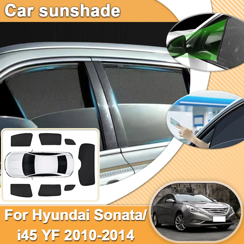 For Hyundai Sonata YF 2014 i45 2010 2011 2012 2013 Mesh Sunshade Shield Windshield Curtain Side Window Cover Cars Accessories