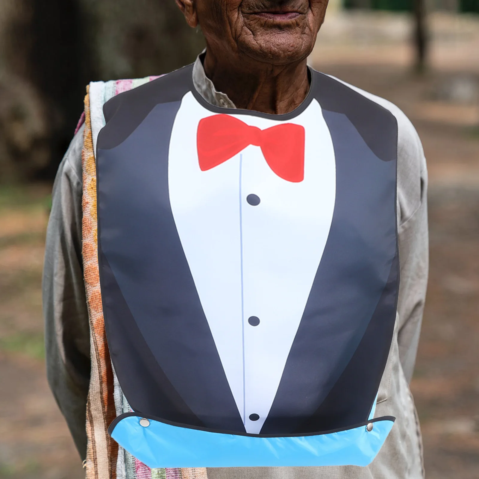 Adult Eating Bib Waterproof Reusable Adjustable Elderly Neck to Leg Bib for Seniors Men Women Daily Use Gift for Father Grandpa