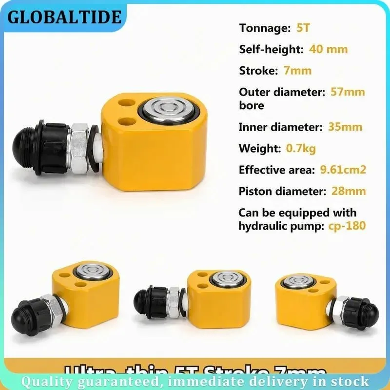 Portable 5T Ultra-thin Hydraulic Lifting Jack Manual Vertical Hydrocylinder Split Booster Stroke for RV Car Truck Repair Tool