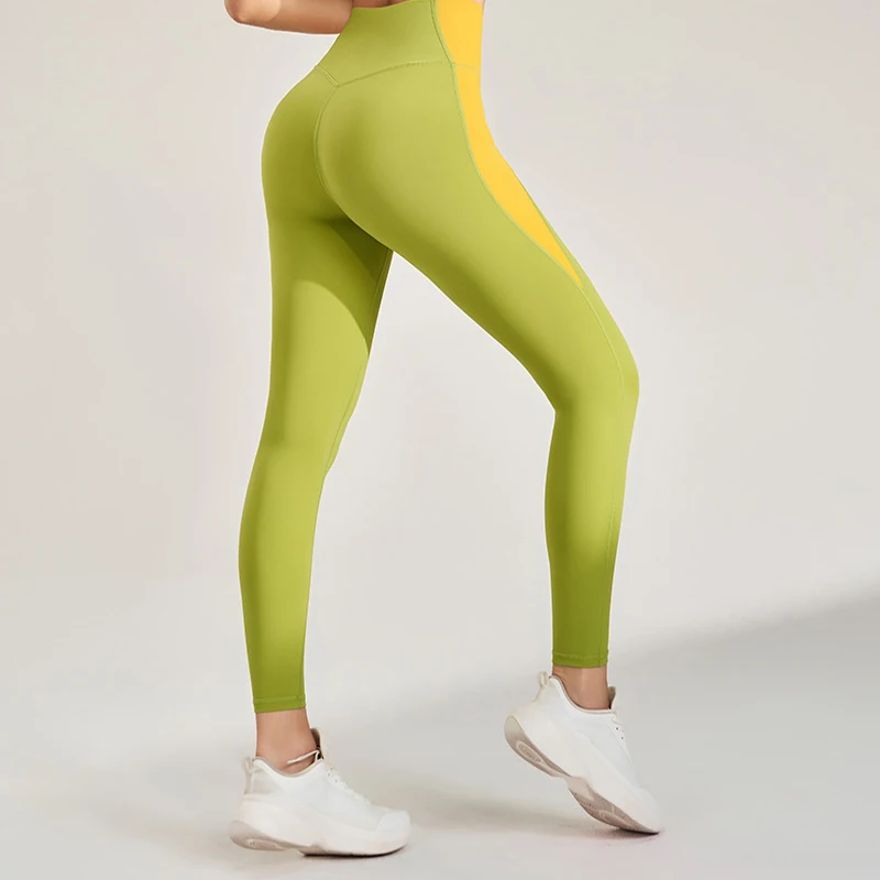 Pantalones de gimnasio para mujer, pantalones de Yoga para correr de nueve minutos, pantalones de entrenamiento ajustados de cintura alta,