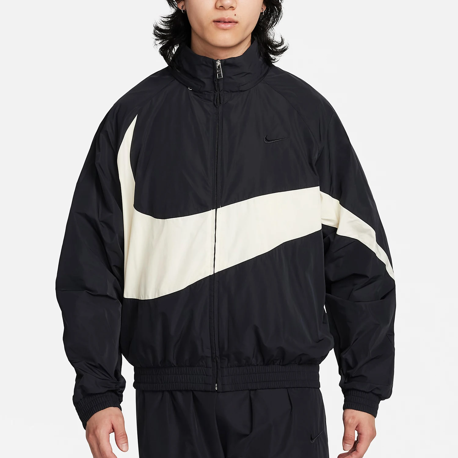 

Официальная аутентичная новая мужская повседневная тканая куртка Nike с воротником-стойкой и молнией FB7878-010