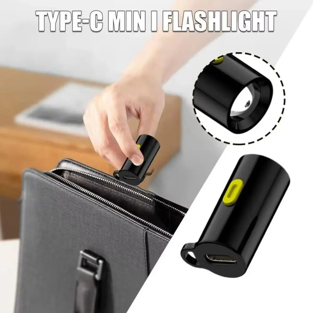 

High Brightness Mini Flashlight Without Battery Plug Play Keychain Flashlight Multi-purpose Durable Portable Pocket Flashlight