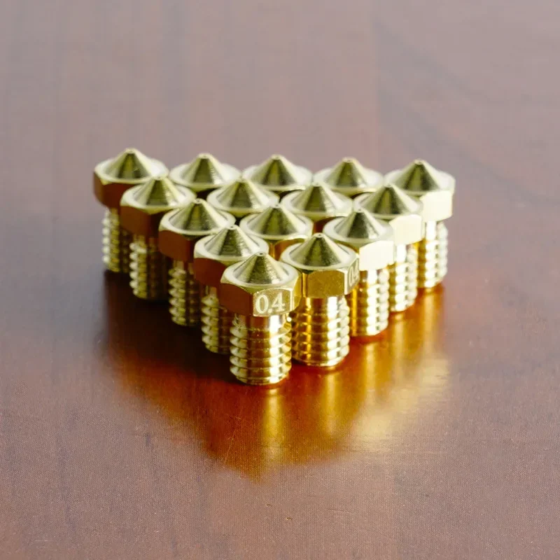 3D Printer V6 M6 Threaded Brass Nozzle 0.2/0.3/0.4/0.5/0.6/0.8/1.0mm for 1.75/3.0mm Filament E3D V5 V6 Hotend Extruder