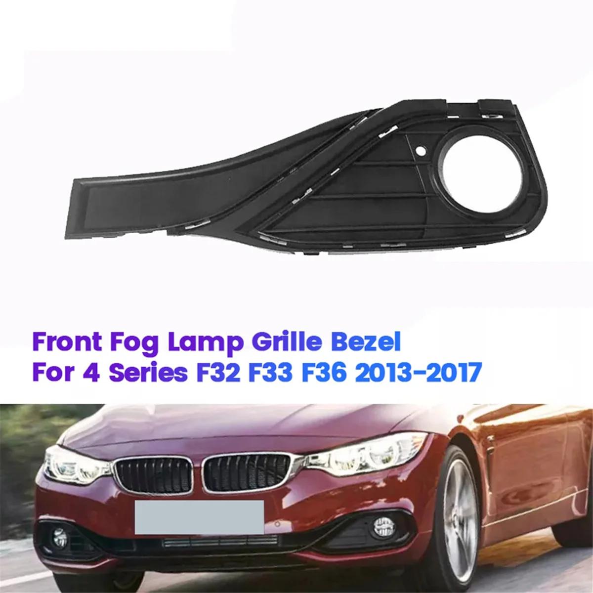 Left Front Fog Lamp Bezel Griill Cover 51117294833 for BMW 4 Series F32 F33 F36 2013-2017 Fog Light Close Grille