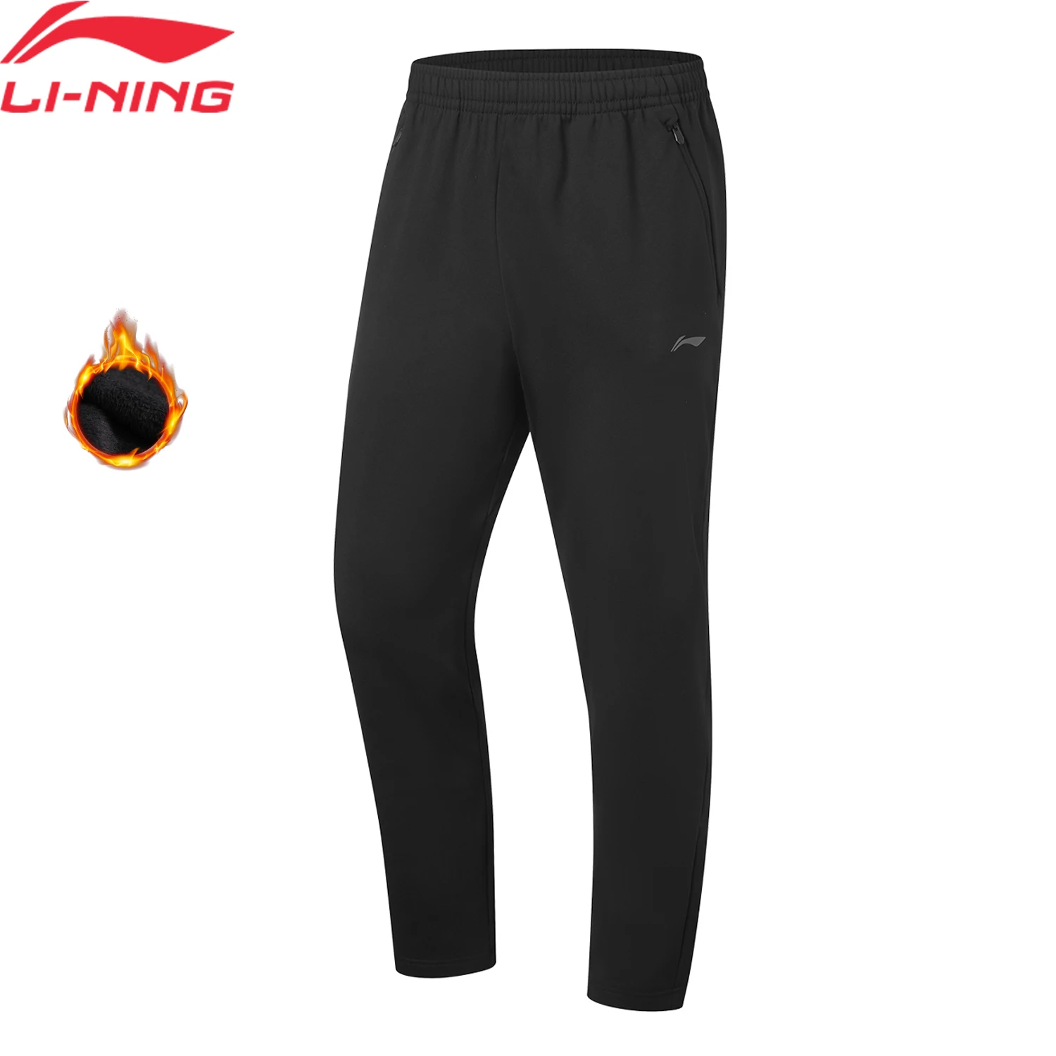 li-ning-men's-training-knit-sweatpants-ln-static-proof-fleece-warm-93-polyester-7-elastane-comfortable-lining-trousers-akyw229